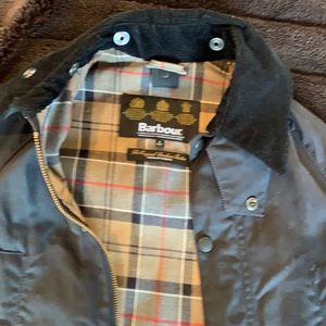 Navy blue barn jacket with the brushed cotton outer fabric. Perfect for fall